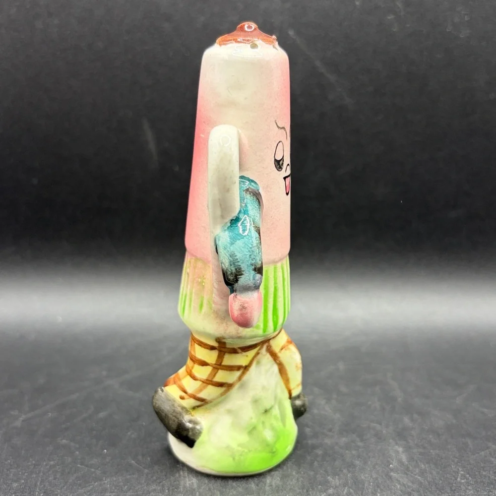 Vintage Hand Painted Anthropomorphic Coffee Pot Figure Ceramic Seasoning Shaker